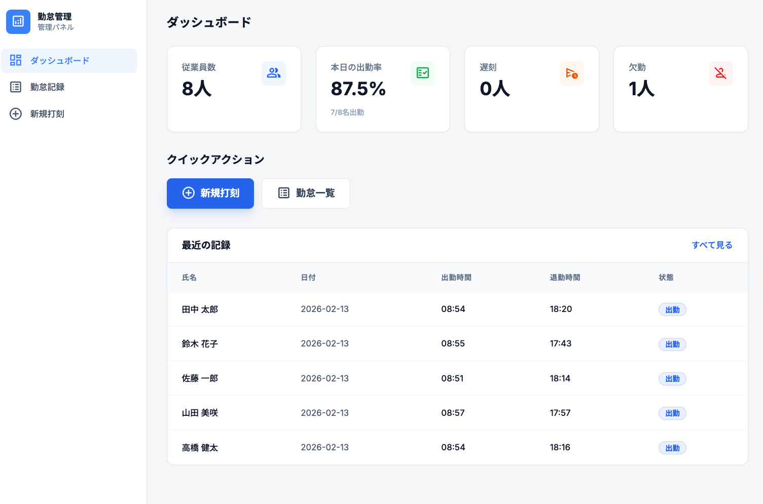 勤怠管理システム